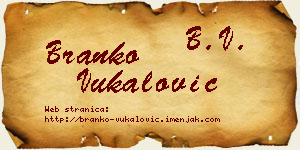 Branko Vukalović vizit kartica